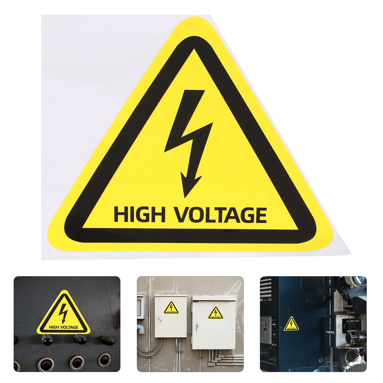

Warning Stickers Safety Sign Notice Permanent Adhesive Vinyl Yellow PP Self-adhesive