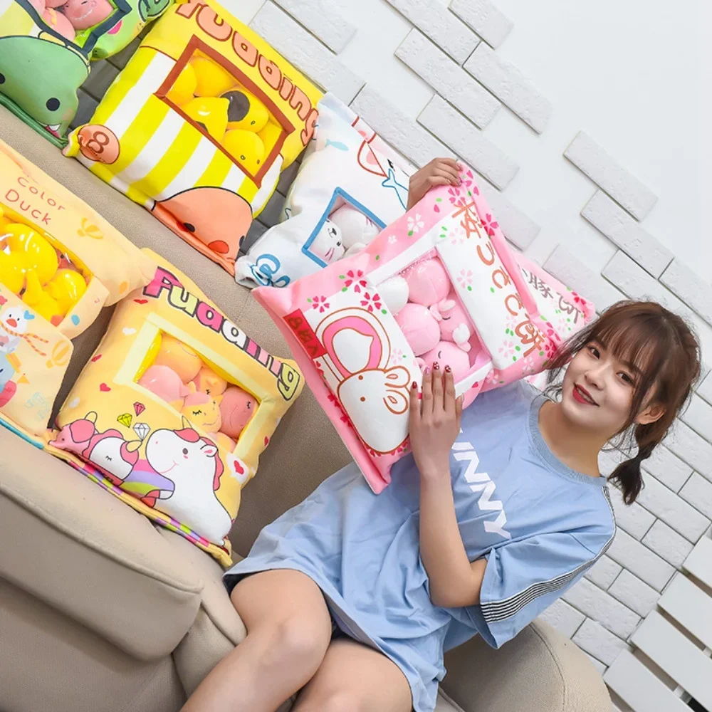 Cartoon Bag Of Snacks Doll Pillow Nnet Red Ins Snack Bag Plush Toys Creative Sofa Chair Cushions