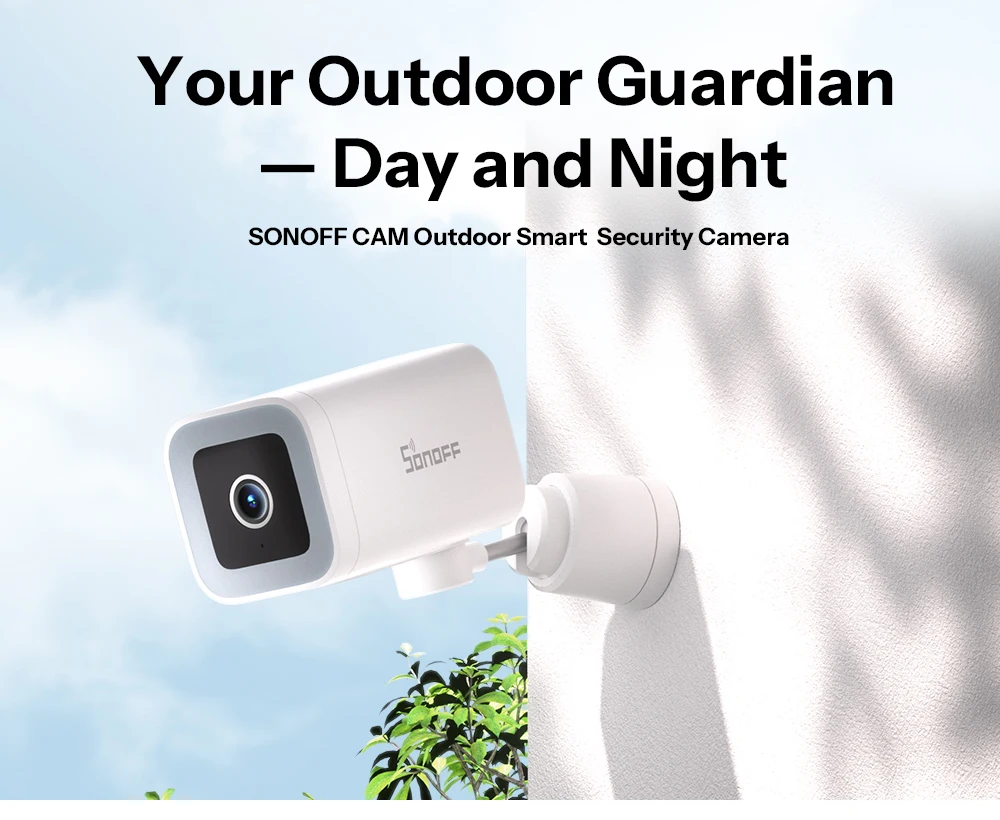 SONOFF CAM-B1P Intelligente Überwachungskamera für den Außenbereich, 2K HD mit KI-Menschenerkennung, IP65, wetterfest, 180 ° Schwenksteuerung Alexa Google Home – Detail 1
