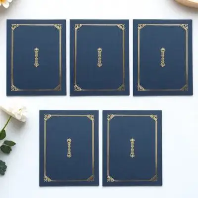 

5Pcs Certificate Holders Paper Document Frame Gold Stamping Cover Diploma Award Protective Display Certificate Cover