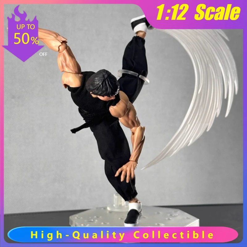 

1/12 Scale Male Soldier Black T-shirt Jogger Set | Pants with Belt for 6'' Action Figure Hobbies Accessory