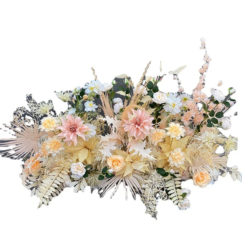 

Wedding Champagne Color Flower Row Road Reference Wenxin Orchid Foreign Peony Auditorium Layout Home Decoration Simulation Props