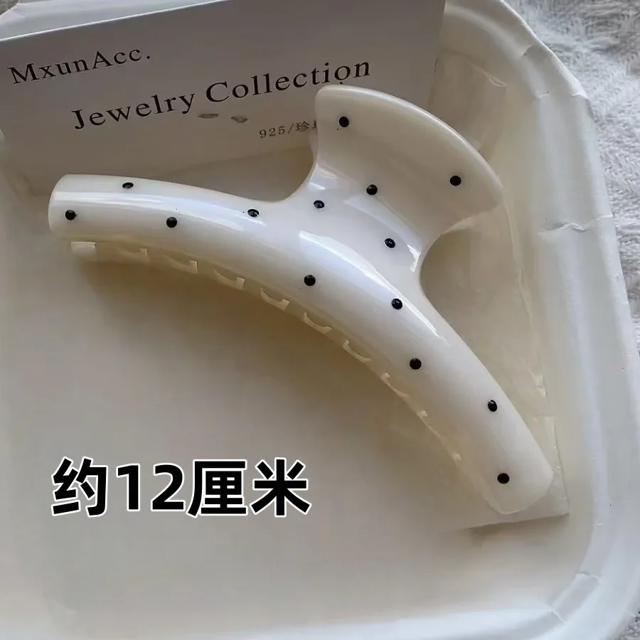 2 قطعة البولكا الكورية نقطة قوس هندسية مثلث الملتوية مشبك شعر كليب المرأة ذيل حصان كبير حامل القرش المشبك إكسسوارات الشعر #3