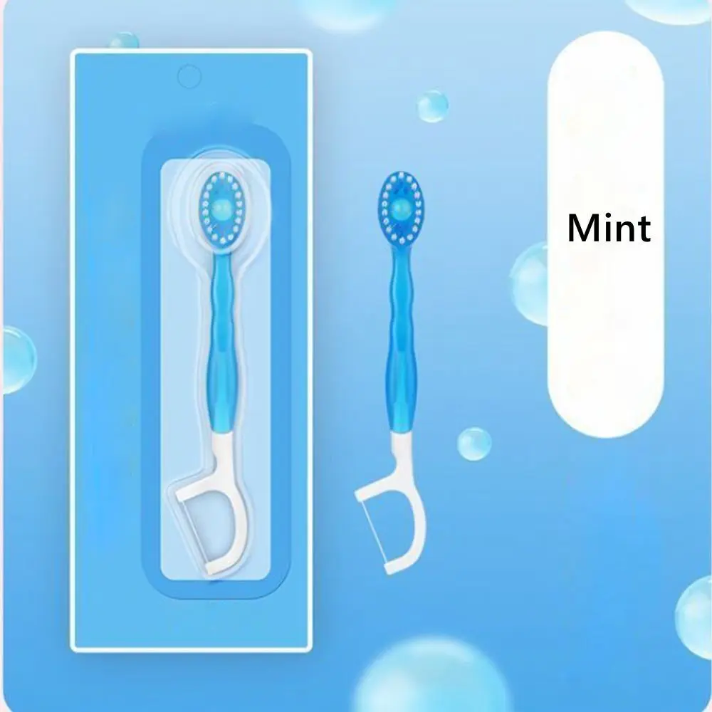 with Freshening Bead Mini Travel Toothbrush Oral Hygiene Care Disposable Toothbrushes with Floss 5 in 1 Portable