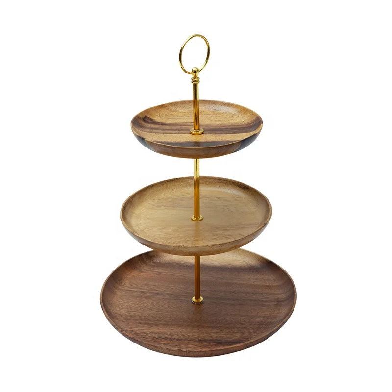 

Nordic wooden three-layer fruit tray multi-layer snack cake nut candy service tray party restaurant bar supplies home decoration