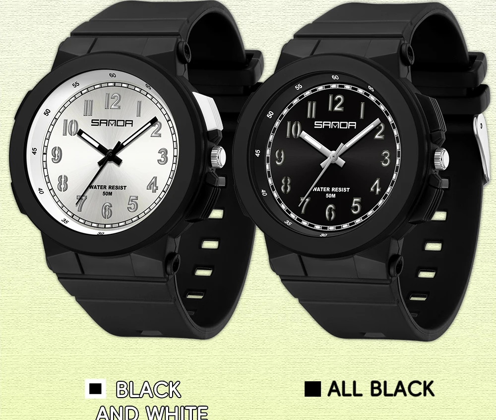 SANDA New 6194 Fashion Student Quartz Watch Silicone Strap Waterproof Color LED Casual Children's Quartz Watch 2025