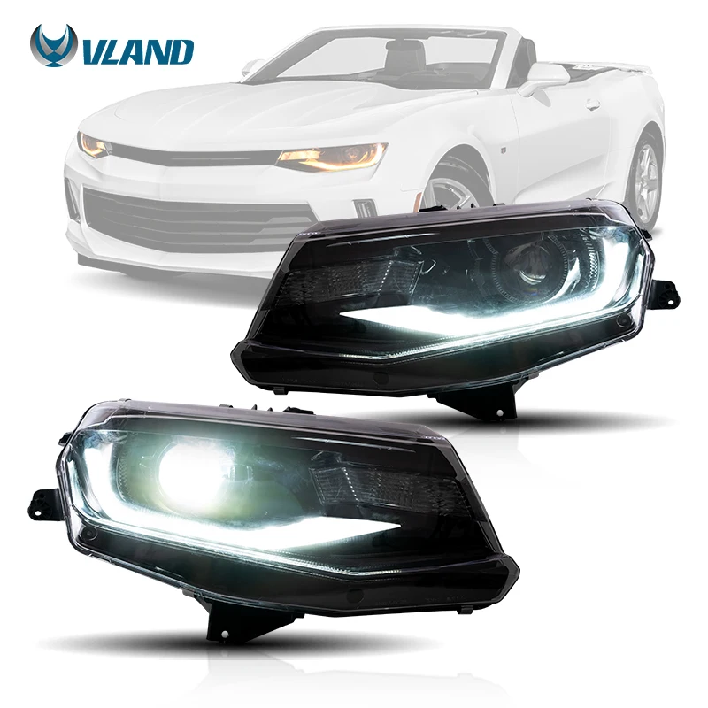 Full Led Projector Front Headlight Assembly With Bright DRL Fit Sixth Gen Chevrolet Camaro 2016-2018 All Trim Models