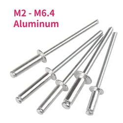 M2 - M6.4 Aluminum Round Head Rivet Pop Rivets Dome Head Blind Rivets Steel Shank Mandrel Exhaust Rivets Pull Nail