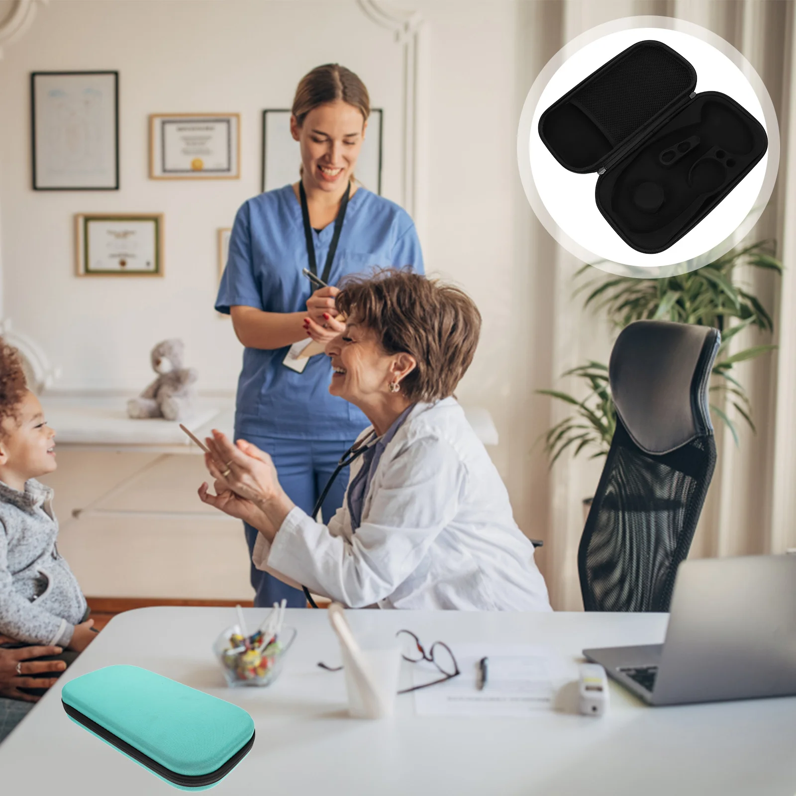 

Durable Stethoscope Organizer Case Hard Eva Material Waterproof Shockproof Portable Mesh Pockets Stethoscope Case