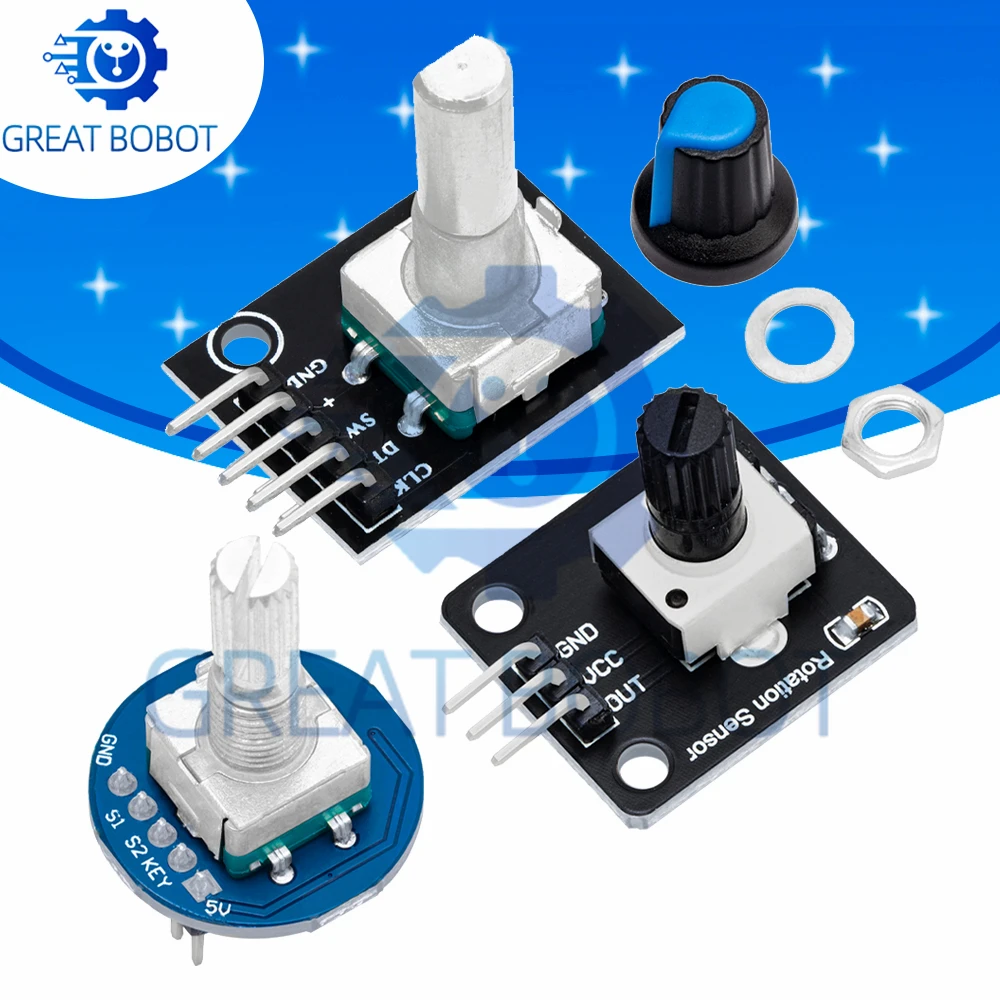 KY-040 RV09 EC11 360° Rotary Encoder Potentiometer Module with Knob Cap for Arduino DIY Electronic Projects