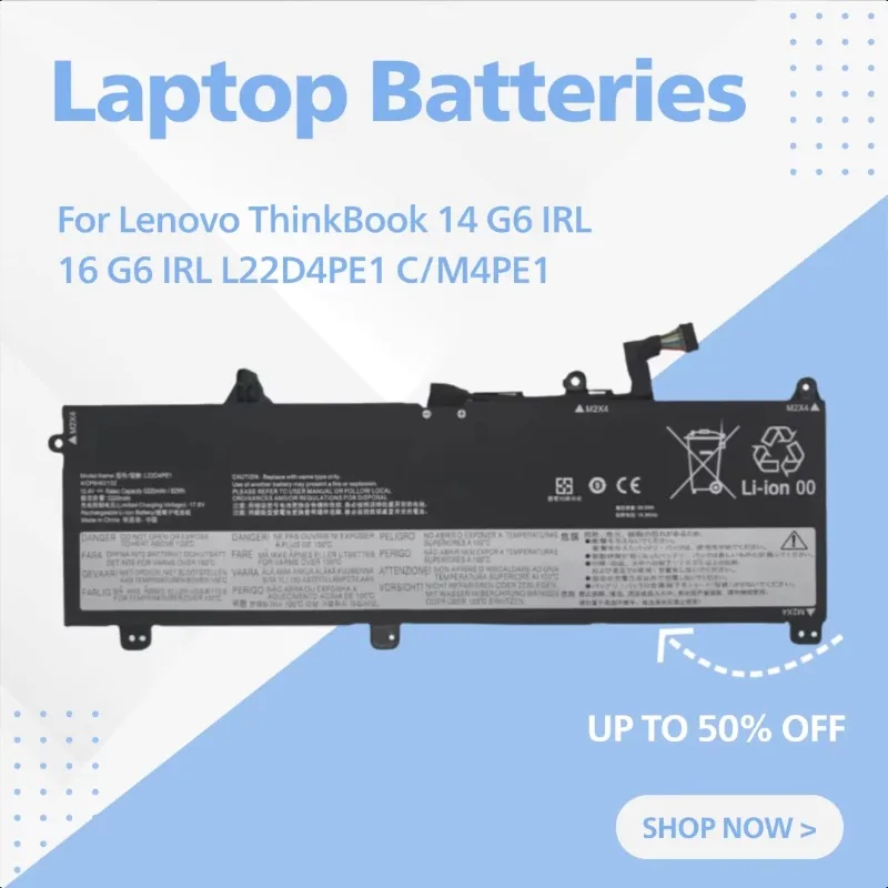 

For Lenovo ThinkBook 14 G6 IRL 16 G6 IRL L22D4PE1 C/M4PE1 Laptop Batteries