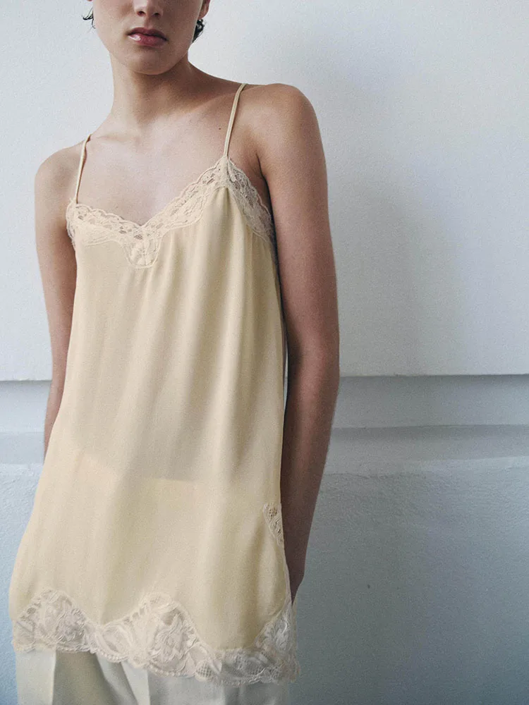 

Spring 2026 New Sweet Sexy V-ne Lace Underwear Sle Top Women's Faionable Ethnic Stage Costume 507298 306