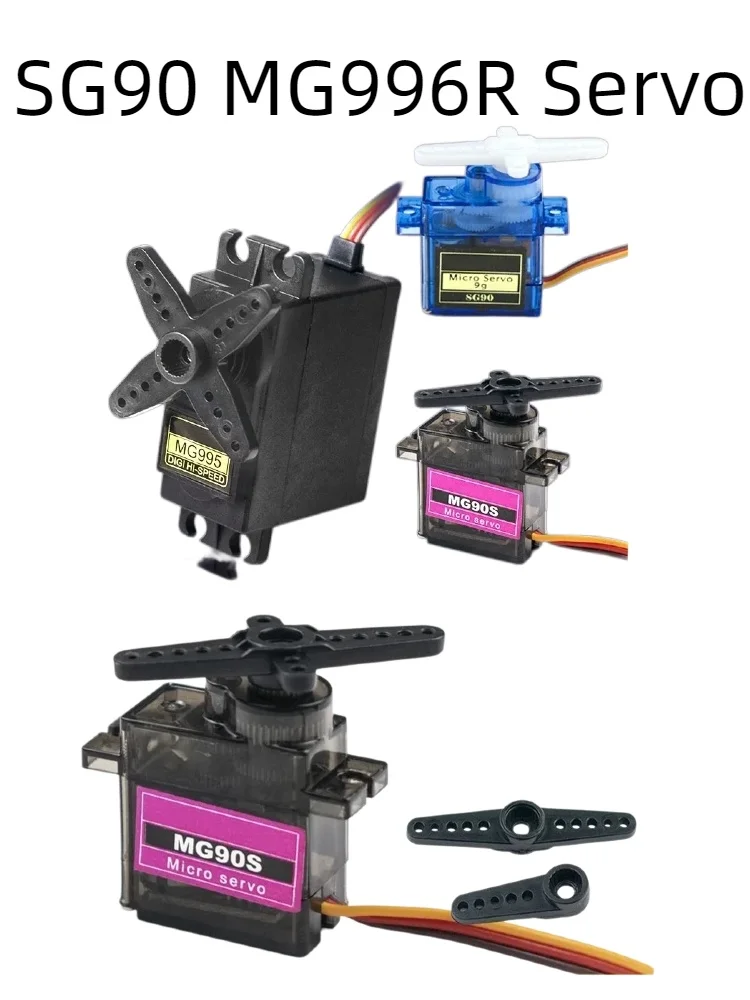 SG90 MG90S MG995 MG996R RC Servo Motor, 180°/360° Micro Servo for RC Plane, Robot & Arduino