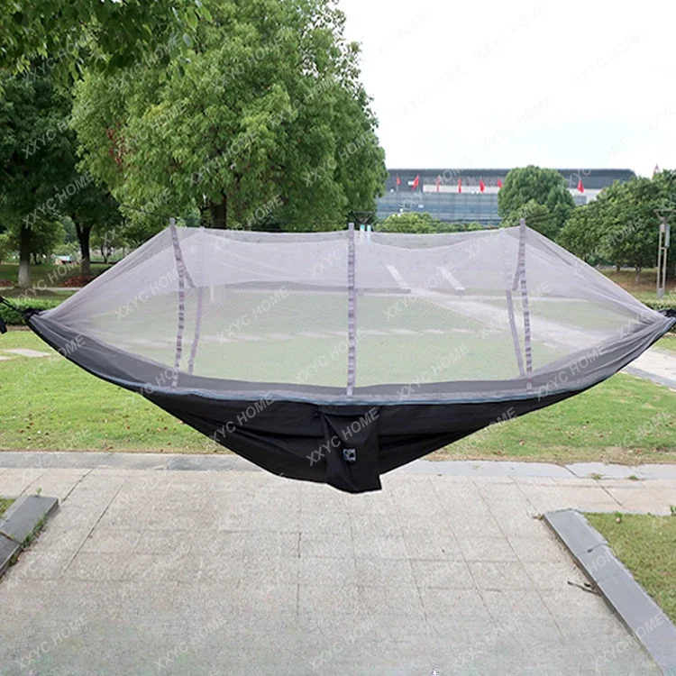 With Mosquito Net Hammock Outdoor Single Double Parachute Cloth Light Anti-Mosquito Mesh Hammock Camping Aerial Tent