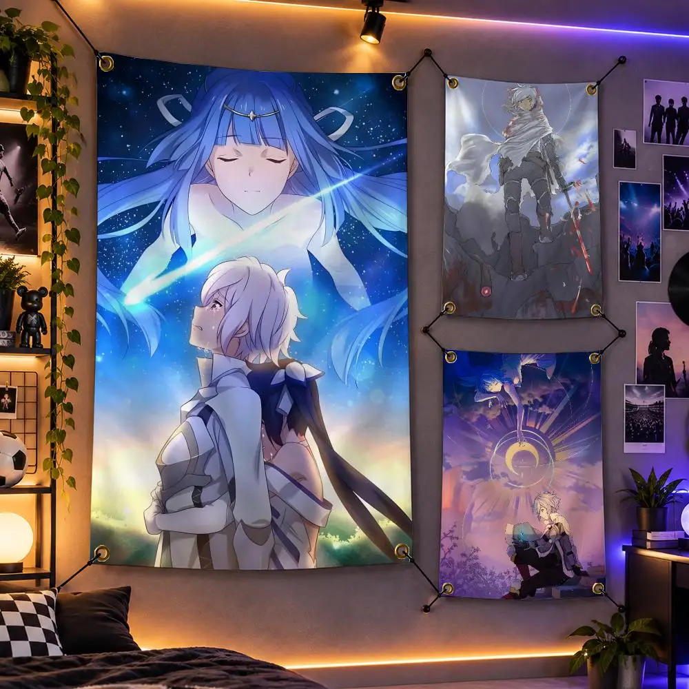 Anime DanMachi Dungeon Fantasy Flags Personalized Flag Room Dorm Camping Picnic Garage Bar Indoor Outdoor Wall Decor