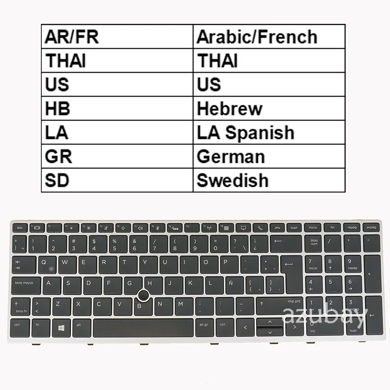 Imagem -01 - Qwerty-teclado para Notebook hp L111999-l13000- L14366161 V162826fk1 la 6037b0142110 Hpm17b76laj9301 ar fr Thai Eua hb la gr sd