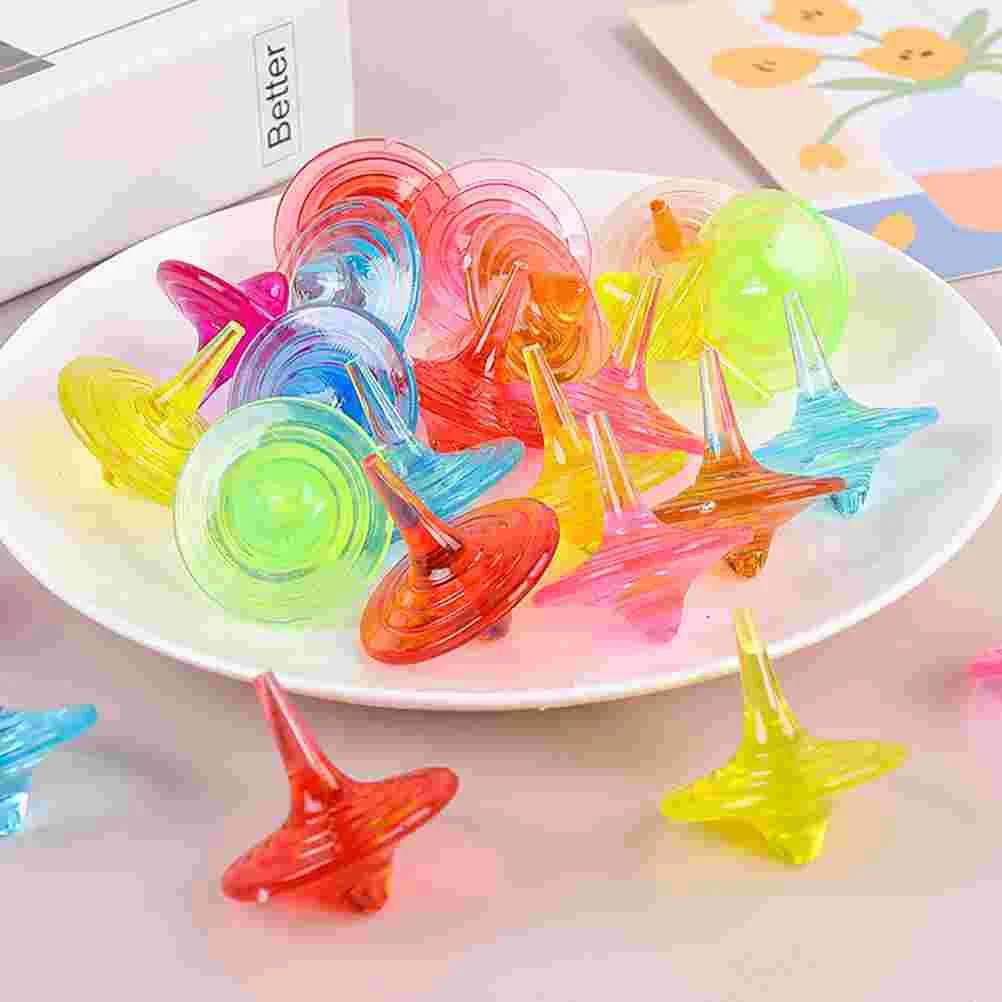 20 Pcs Spinning Gem Toys Top Pressure Relief Gyro Rotating Tops Acrylic Educational Desktop Pupils