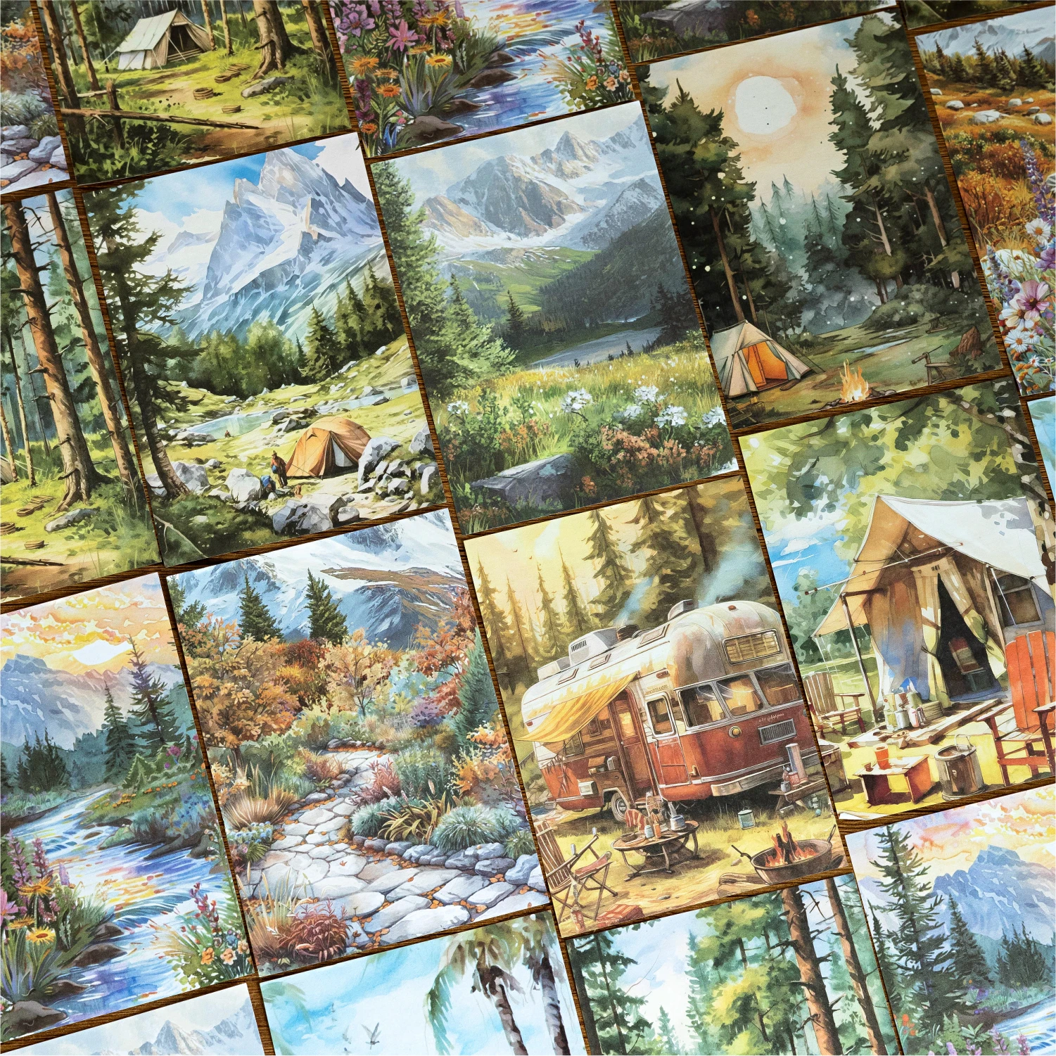 30pcs Vintage Natural landscape Decor Scrapbooking Material Paper DIY Scrapbooking Decor Junk Journal Planner Art paper