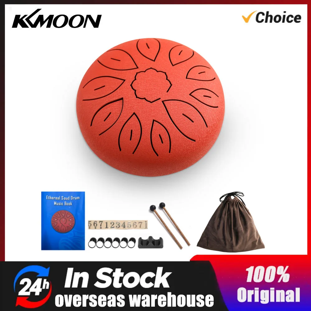 

11 Tune Percussion Musical Instrument 6 inch Steel Tongue Drum for Beginner Tune Hand Drum Pad Sticks Carrying Bag Percussion