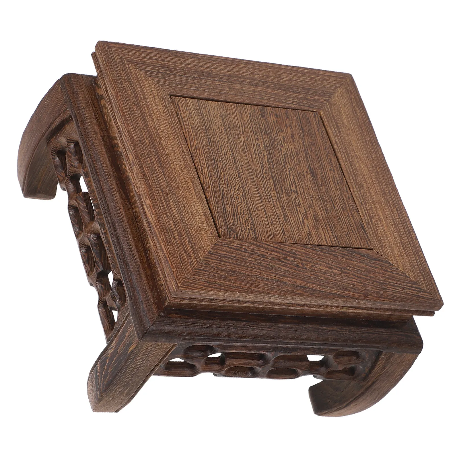 Square Wooden Vase Holder Chicken Wing Wood Stable Plant Stand Flower Pot Display Base Rustic Wooden Display Pedestal