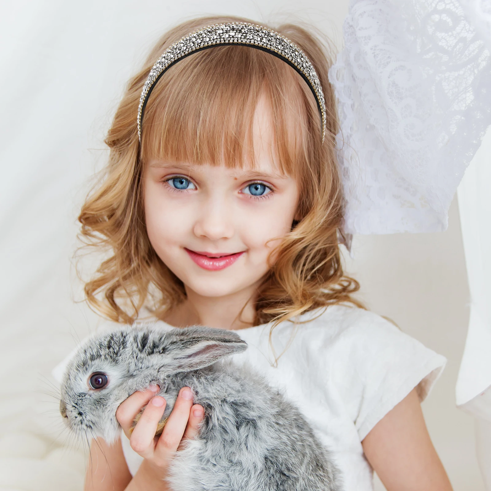 

4 Pcs Rhinestone Headb Hair Accessories Girls Elastic Hoops Women Bride Headdress Wide Brimmed Shiny Comfortable Universal Size