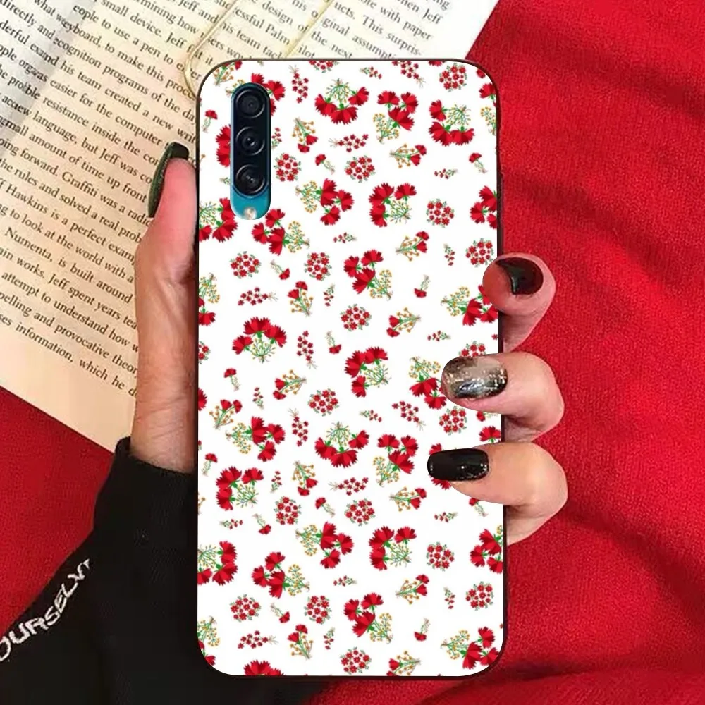 Funda de teléfono con patrón de flores para Samsung A 10 11 12 13 20 21 22 30 31 32 40 51 52 53 70 71 72 73 91 13