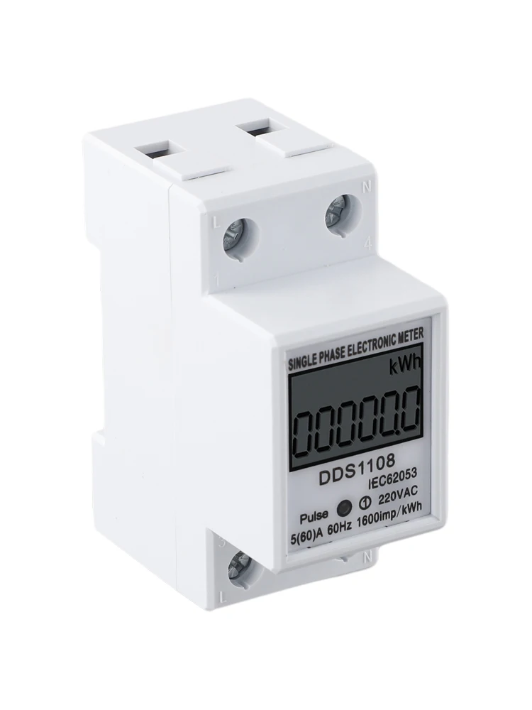 

1pc 50A 60A DDS1108 LCD Digital Display Single Phase Energy Meter With Backlight Single Phase Energy Meter Test Meters Detectors