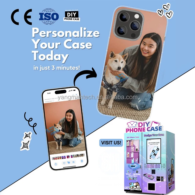 Distributore automatico automatico per la stampa di custodie per telefoni OEM Distributore automatico personalizzato Produzione di macchine da stampa per custodie per telefoni fai-da-te per centro commerciale