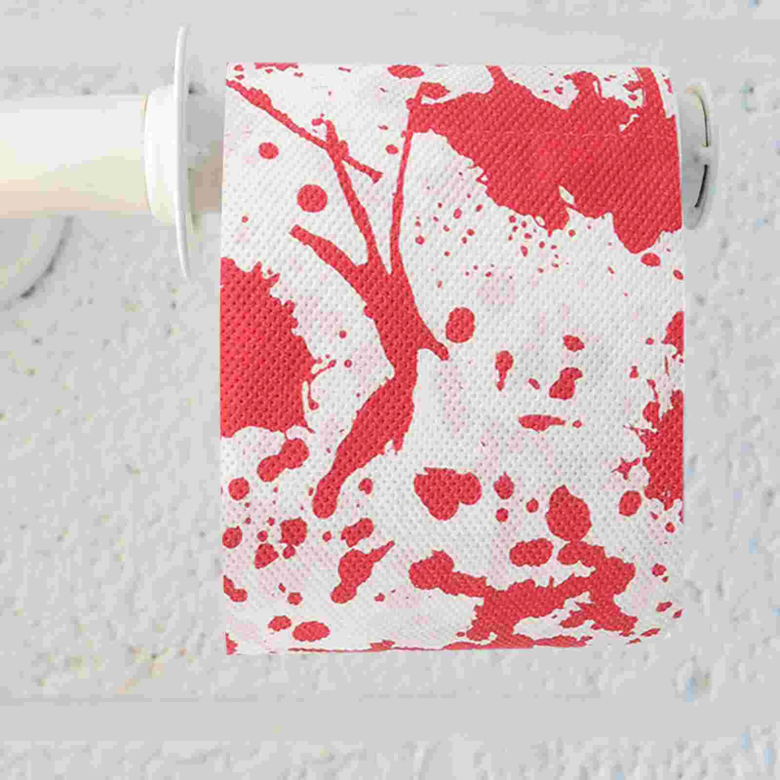 

Christmas Printed Tissue Child Toilet Paper Red Halloween Decoration Horror Bathroom