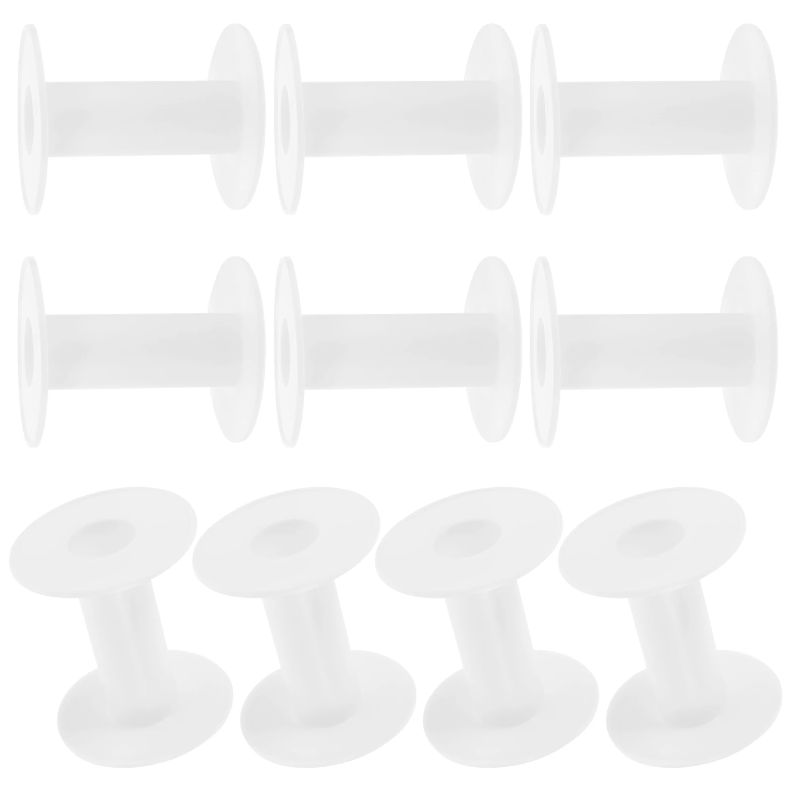 

10Pcs Wear-Resistant Plastic Bobbins Sewing Machine Compatible Replaceable Thread Bobbins Compact Empty Spools