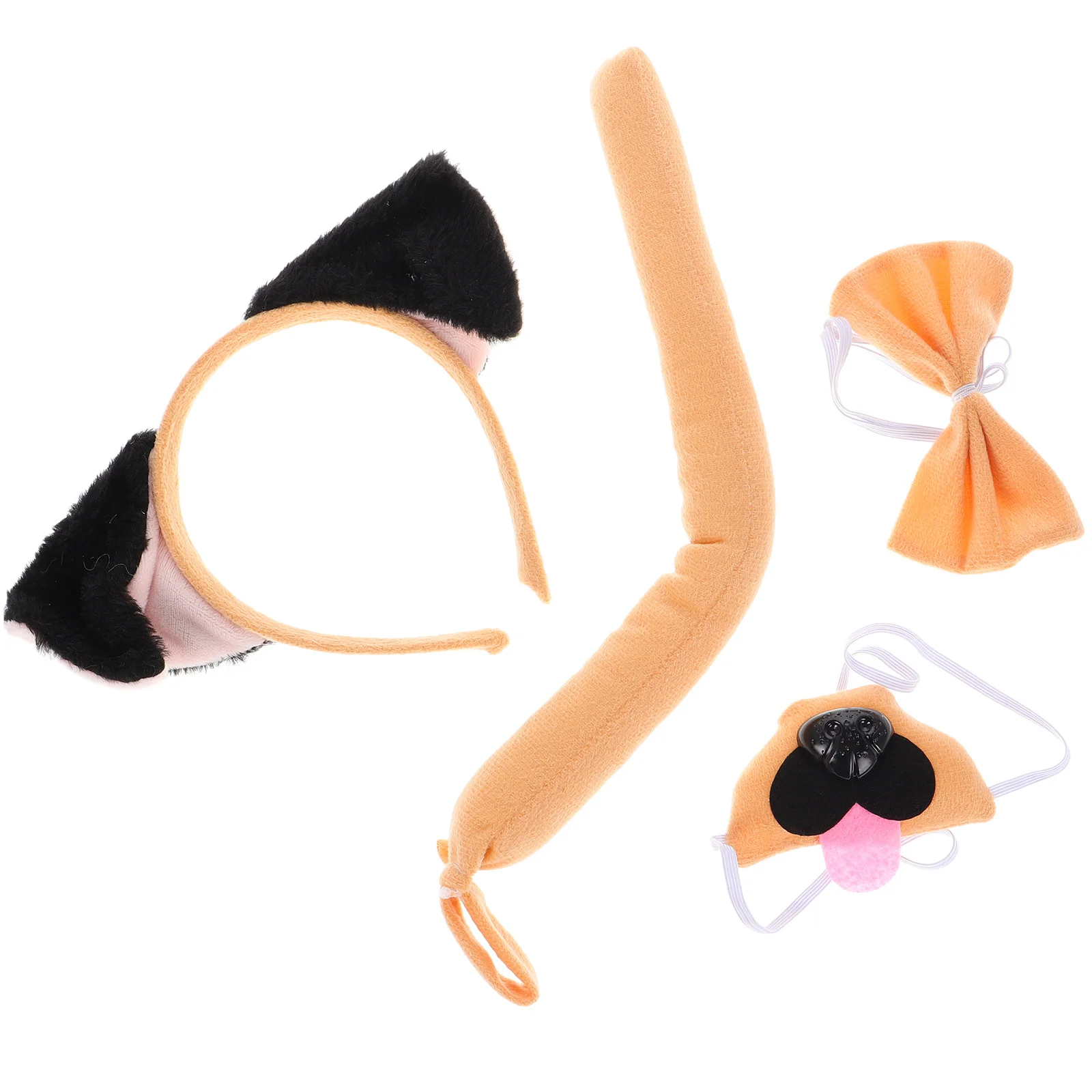 

1Set Animal Cosplay Set for Kids Cute Ear Headband Tail Bowtie Soft Costume Accessory for Party Halloween Dress Up