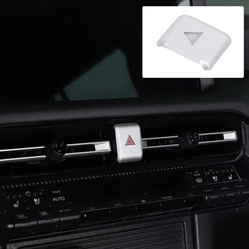 

Stainless Steel Silver For Toyota Land Cruiser Prado 250 LC250 2024+ Car Double Flash Button Decorative Sticker Car Accessories