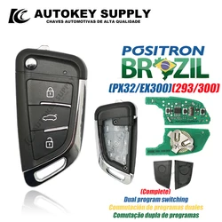 AutokeySupply AKBPCP177AT Sistema de alarma con llave remota KD29 - Doble programa (293/300) para Brasil Positron Flex