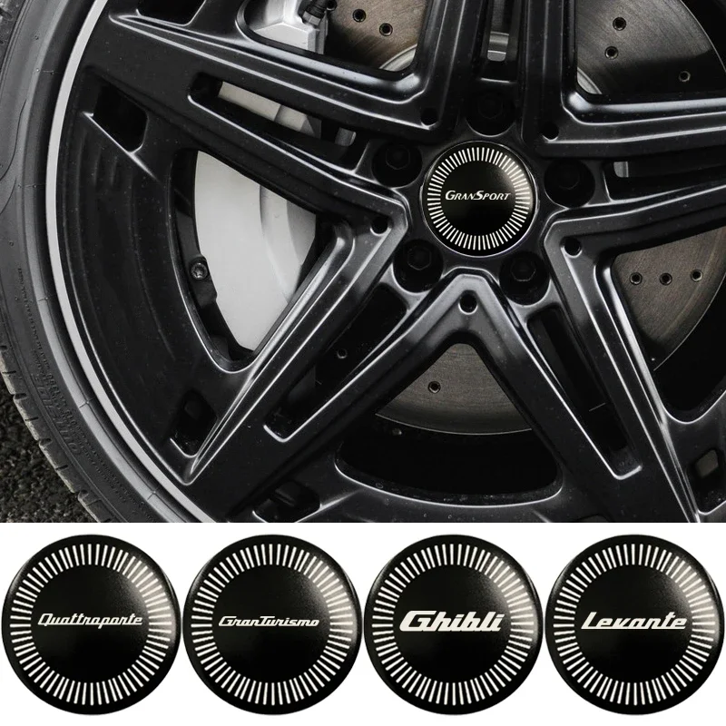 4pcs 56/60/65mm Alloy Car Wheel Hub Center Stickers for Ghibli GRANDSPORT GranTurismo GRECALE Levante Quattroporte