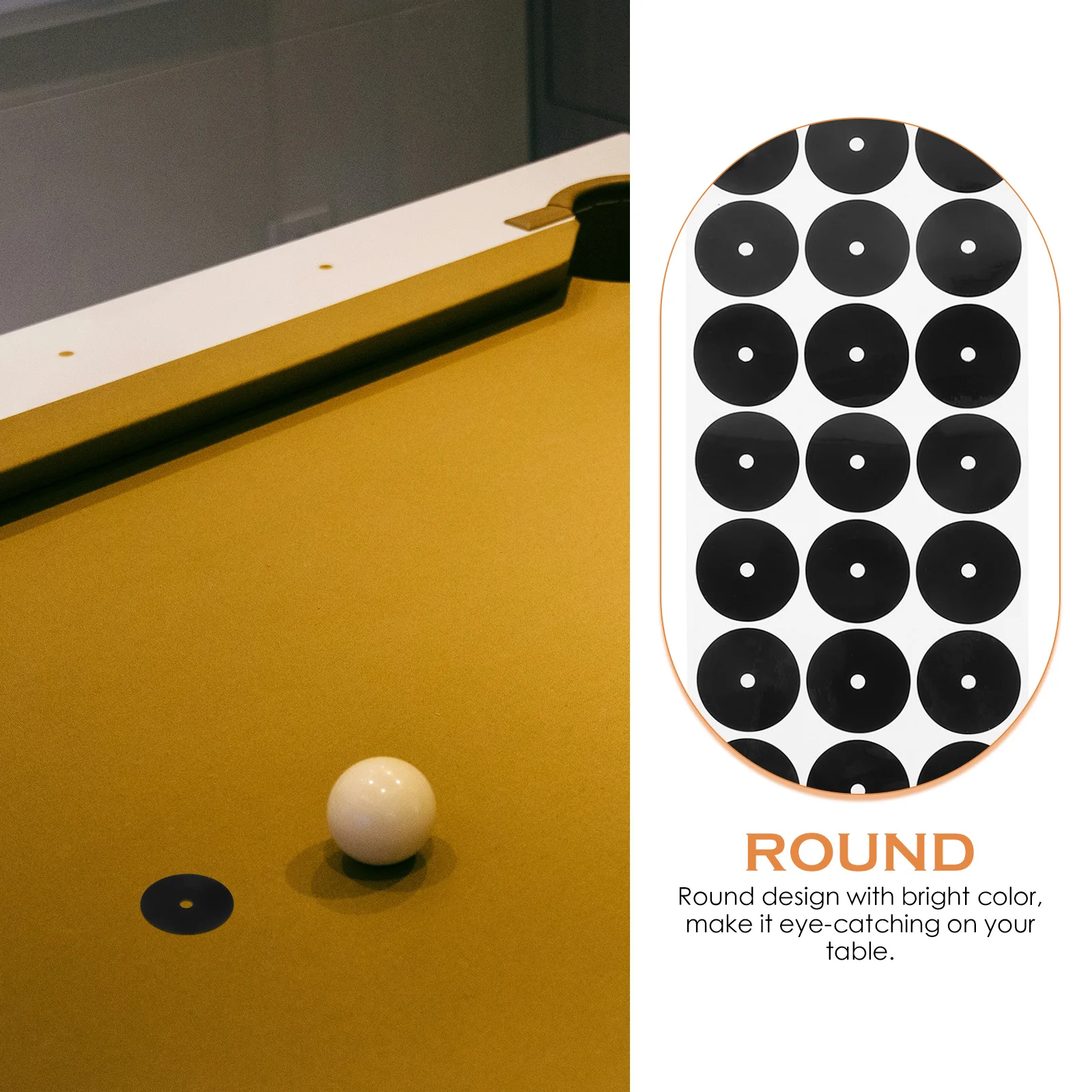

1 Sheet Bright Colored Pool Table Spot Stickers Precise Cut Round Dots for Billiard Table Making Point Accessories