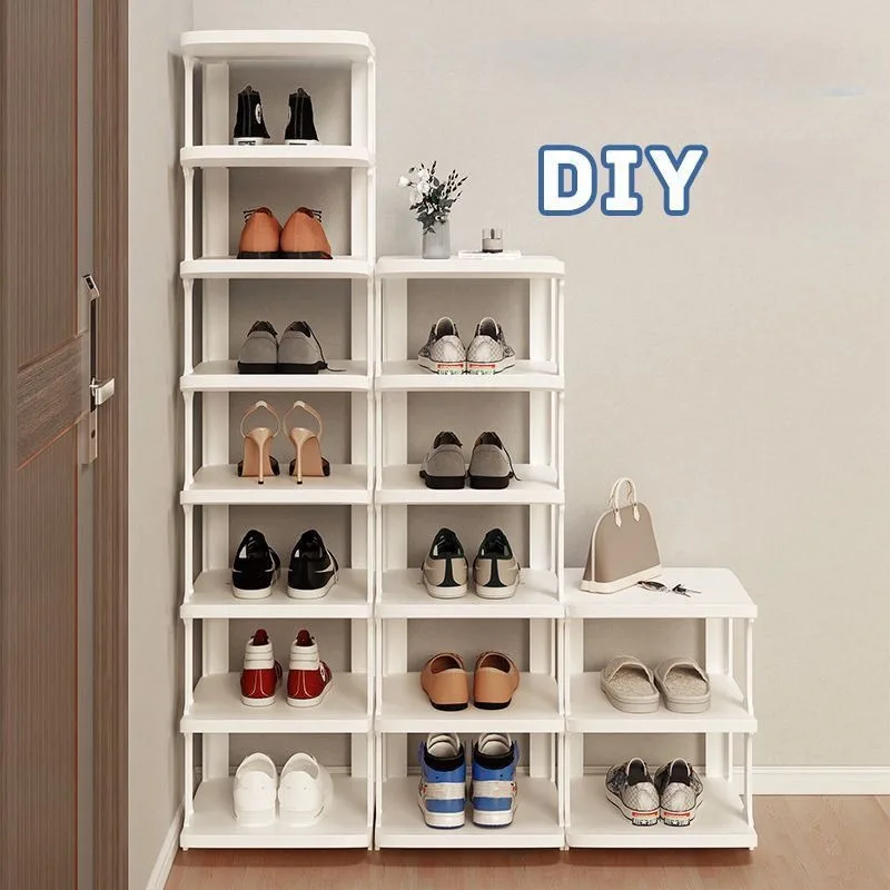 Shoes Rack Multi-layer Standing Plastic Assembled Foldable Shelf Detachable Porch Storage Removable For Wall Corner Shoe Cabinet