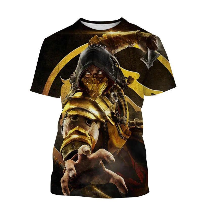 

Футболки с 3D принтом игры Mortal Kombat, летние мужские и женские повседневные модные футболки с короткими рукавами в стиле Харадзюку, мужские футболки, мужская одежда