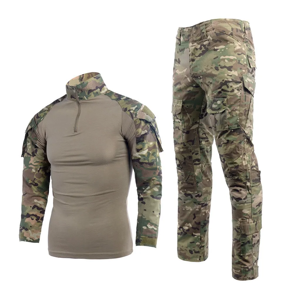 Tactical Uniform Set, Outdoor Camouflage Suit, Hunting Shirt, Pants, Training Air Soft Color Elastic Clothing Set