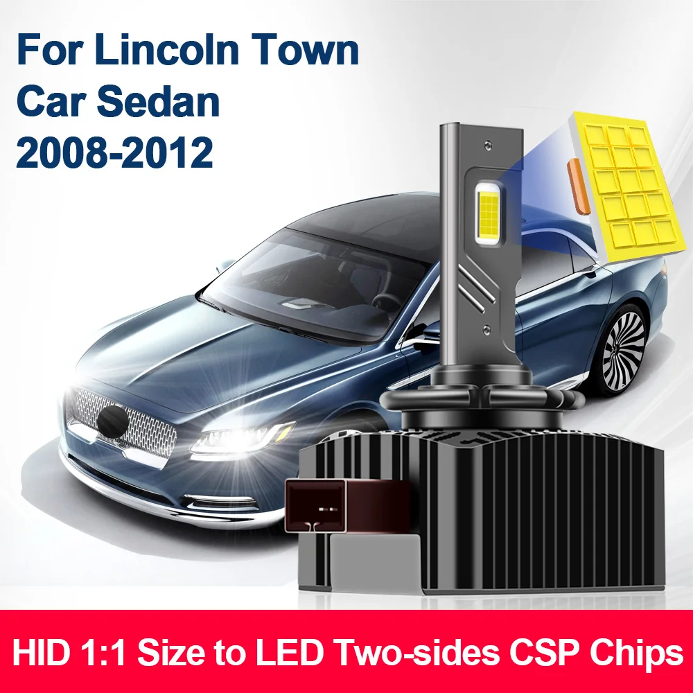 For Lincoln Town Car Sedan 2008-2012 Led Car Headlight Canbus HID D1S to Led Bulb 1:1 Turbo Car Lamp Auto Light 6000K Plug&Play