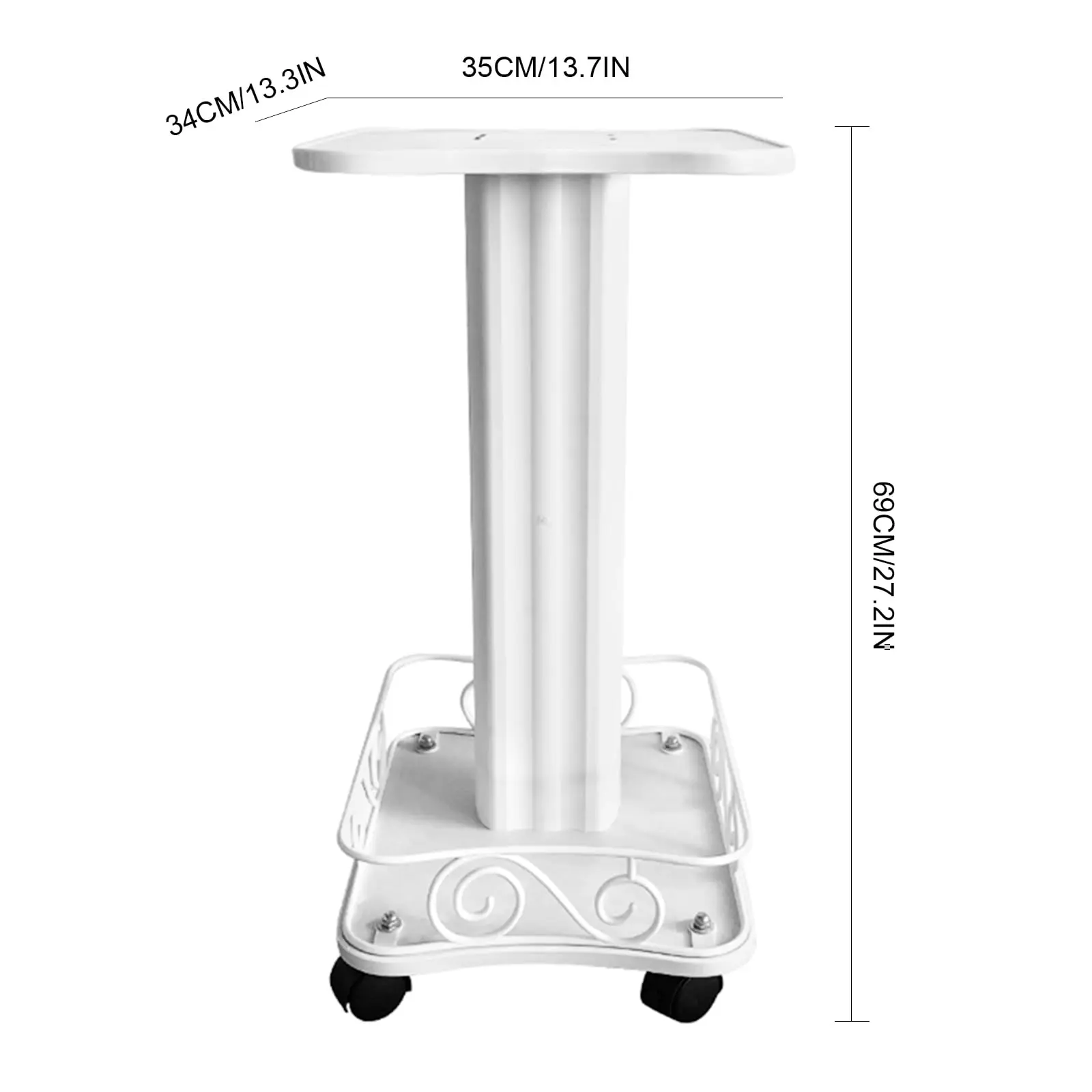 عربة ترولي تجميلية بعجلات 3 طبقات عربة التجميل المتداول عربة عربة صالون مع عجلات، تحميل 135 رطل 27.2 بوصة × 14.6 بوصة × 13.8 بوصة