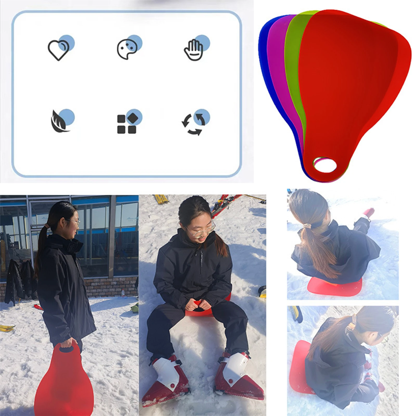 Snow Sled Flying Carpet Winter Toy Portable Rolling Snow Sledding Equipment Sledge Sand Sled Snow Board Mat Skiing Pad Snowboard