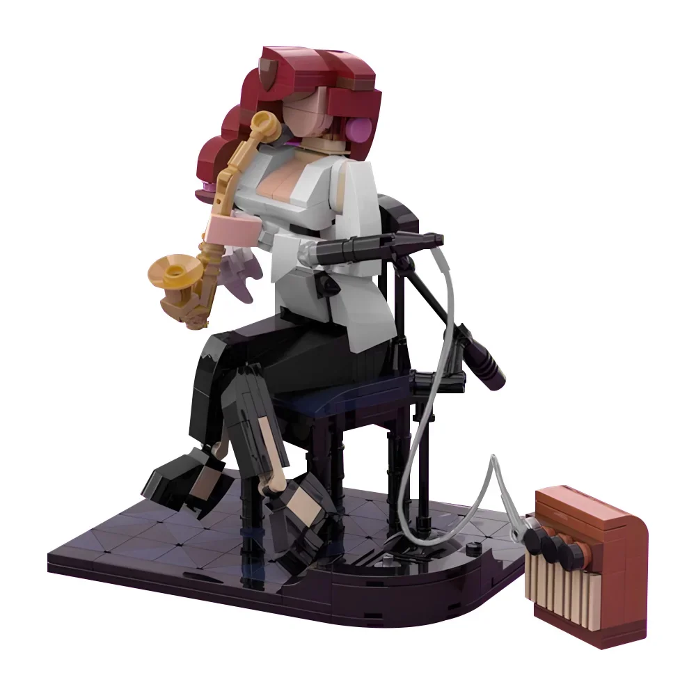 MOC Muziek Prestaties Jam Sessie Gitarist Bouwstenen Jazz Saxofonist Leads Gitarist Bricks Amy Winehouse Baksteen Speelgoed Gift