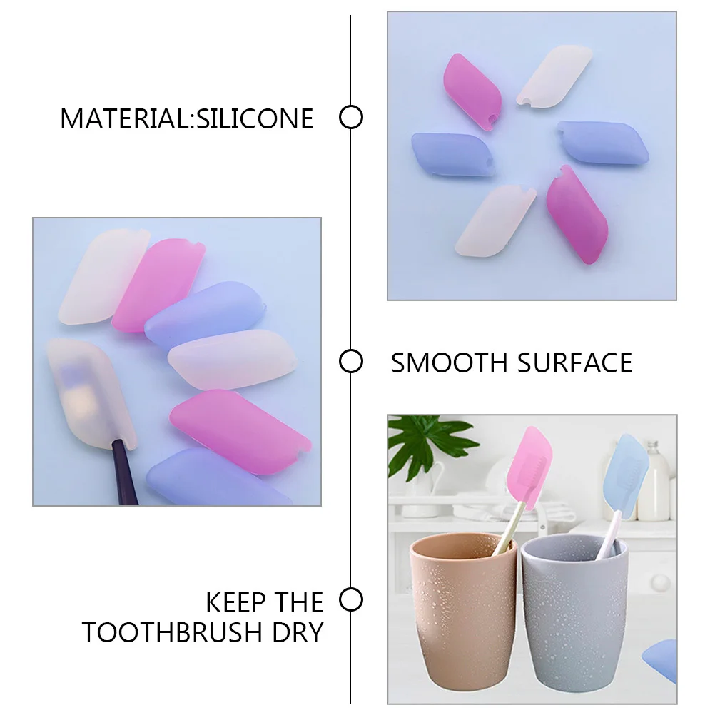 

6pcs Dust Caps Silicone Covers For Toothbrush Heads Reusable Travel Toothbrush Case Ventilated Protective Cap Home Outdoor