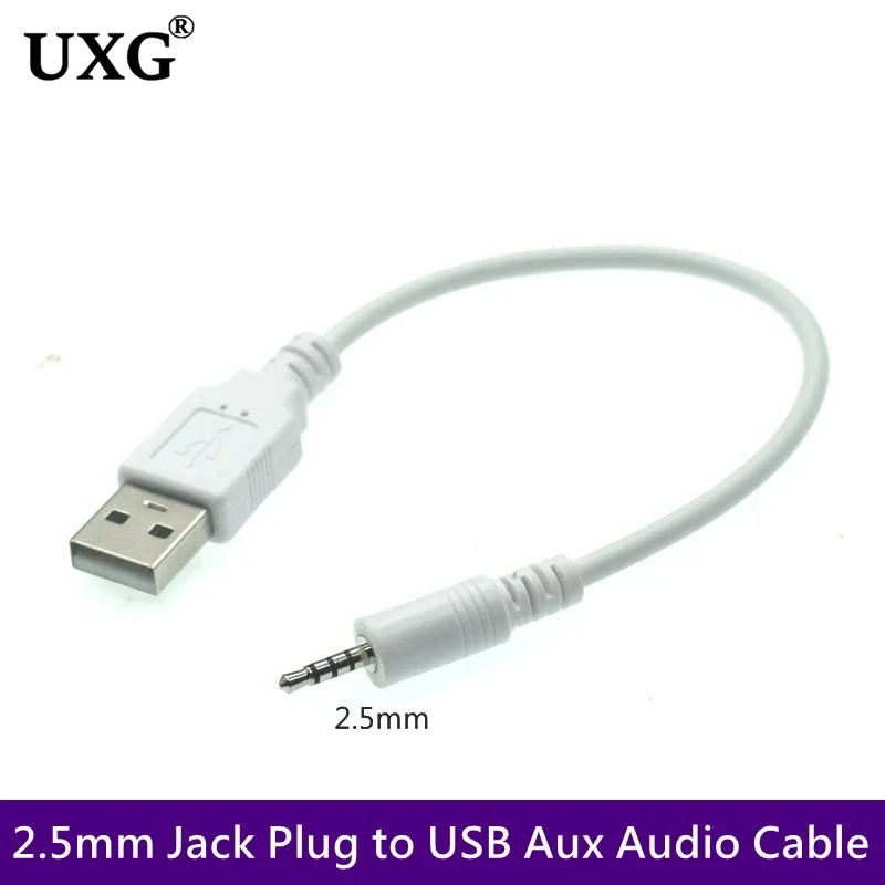 Wsparcie samochodu MP3 2.5mm męska wtyczka wtyczka do USB 2.0 A męski kabel Audio Aux zegarek szpiegowski interfejs Bluetooth 2.5mm kabel