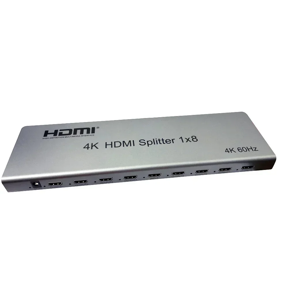 4K 60hz HDMI 2.0 1x8 Splitter 2 4 6 8 Channel Video Output 1x2 1x4 HDMI Splitter Video Converter EDID RS232 for PS4 PC DVD To TV