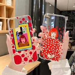 Japan Kusama Yayoi Art Phone Case For iPhone 11 12 Mini 13 14 Pro XS Max X 8 7 6 Plus SE XR Transparent Shell