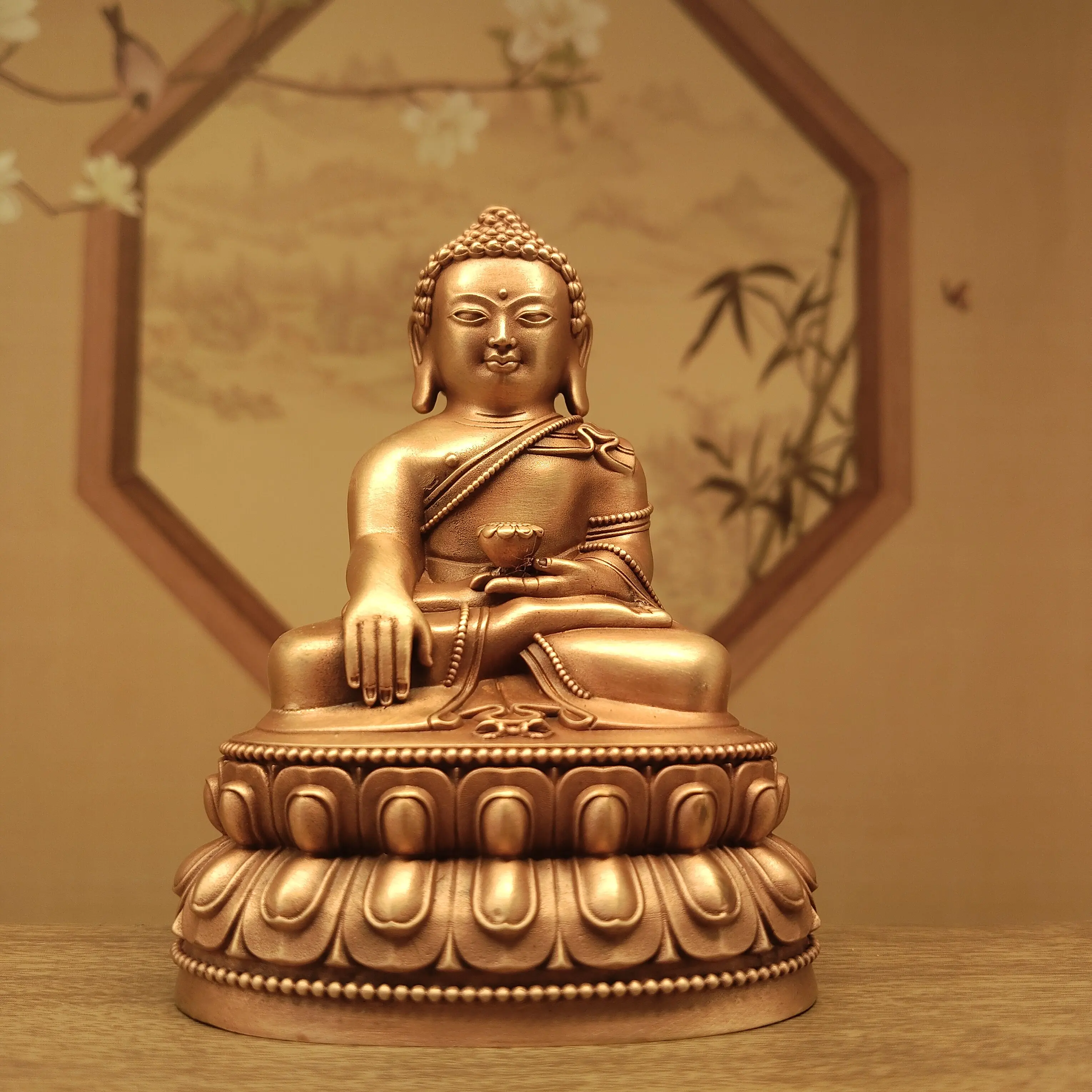 Tibetan Ethnic Copper Young Prince Shakyamuni Buddha Statue 10cm Home Altar Blessing