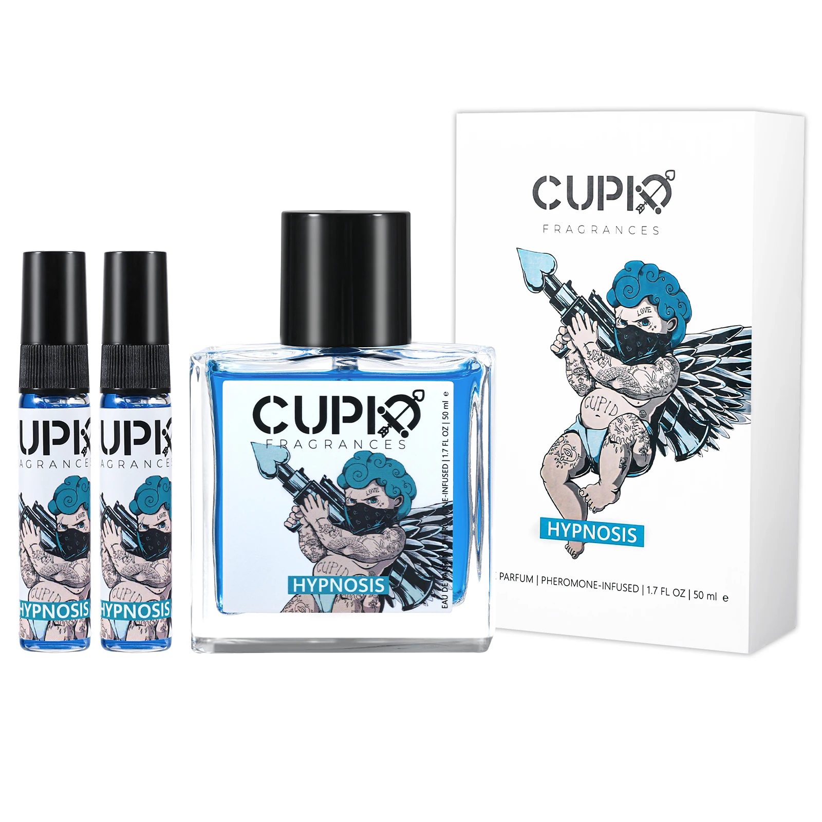 CUPID 60ML blauwe glazen fles heren 2-in-1 Keulen Luxe geur voor de moderne gentleman feromonen parfums voor mannen