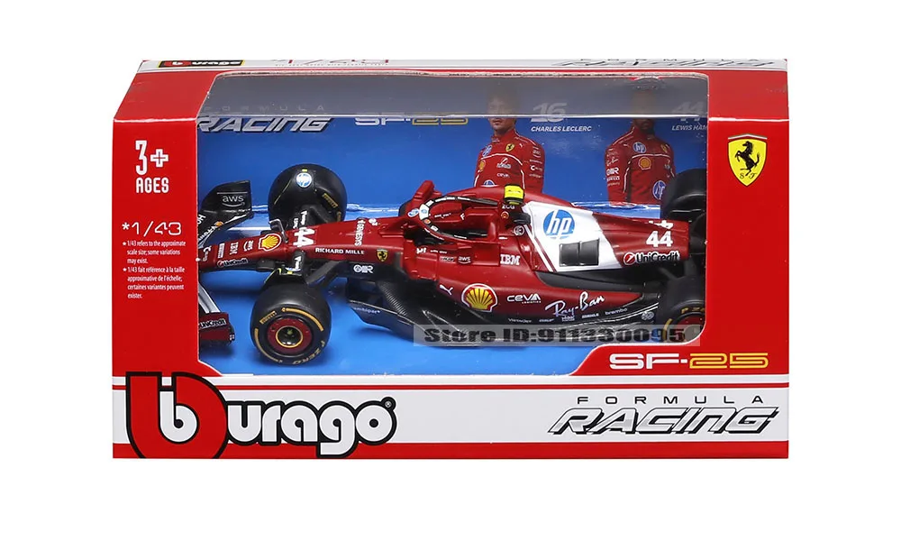 Bburago 1:43 F1 2025 Scuderia Ferrari HP SF25 # 16 Charles Leclerc # 44 Lewis Hamilton Legierungsmodellauto Druckguss-Modellspielzeug – Detail 10