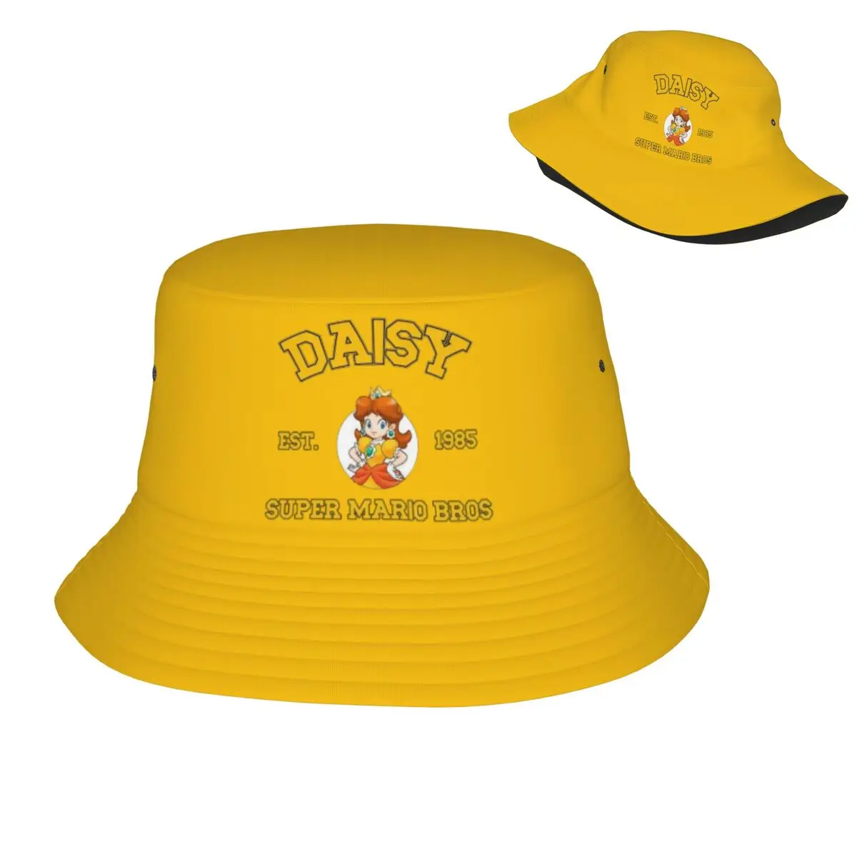 

Marioes Characters Est.1985 Bucket Hat Gift For Girl Boy Cute Vocation Caps For Outdoor UV Protection